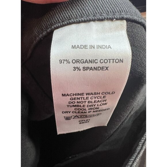 Quince Organic Stretch Cotton Twill Straight Leg Cropped Pants Size 29 Black NWT - Picture 8 of 8